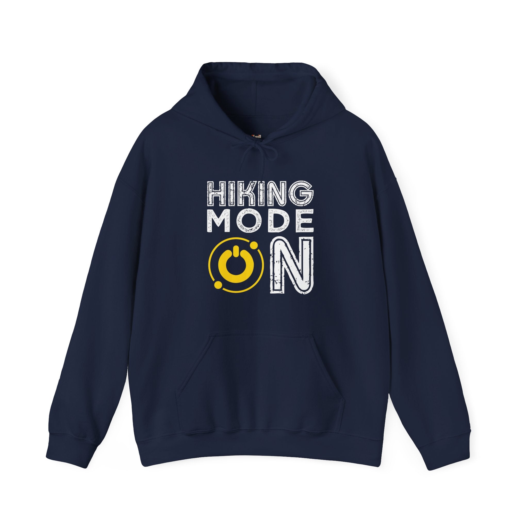 Hiking Mode On Hoodie | Navy Twill Tees
